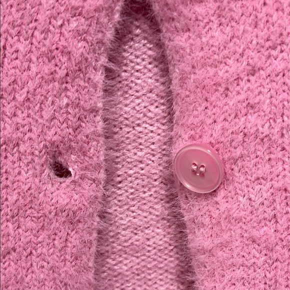 Kimchi Blue Pink Cropped Cardigan Sweater - Picture 3 of 3